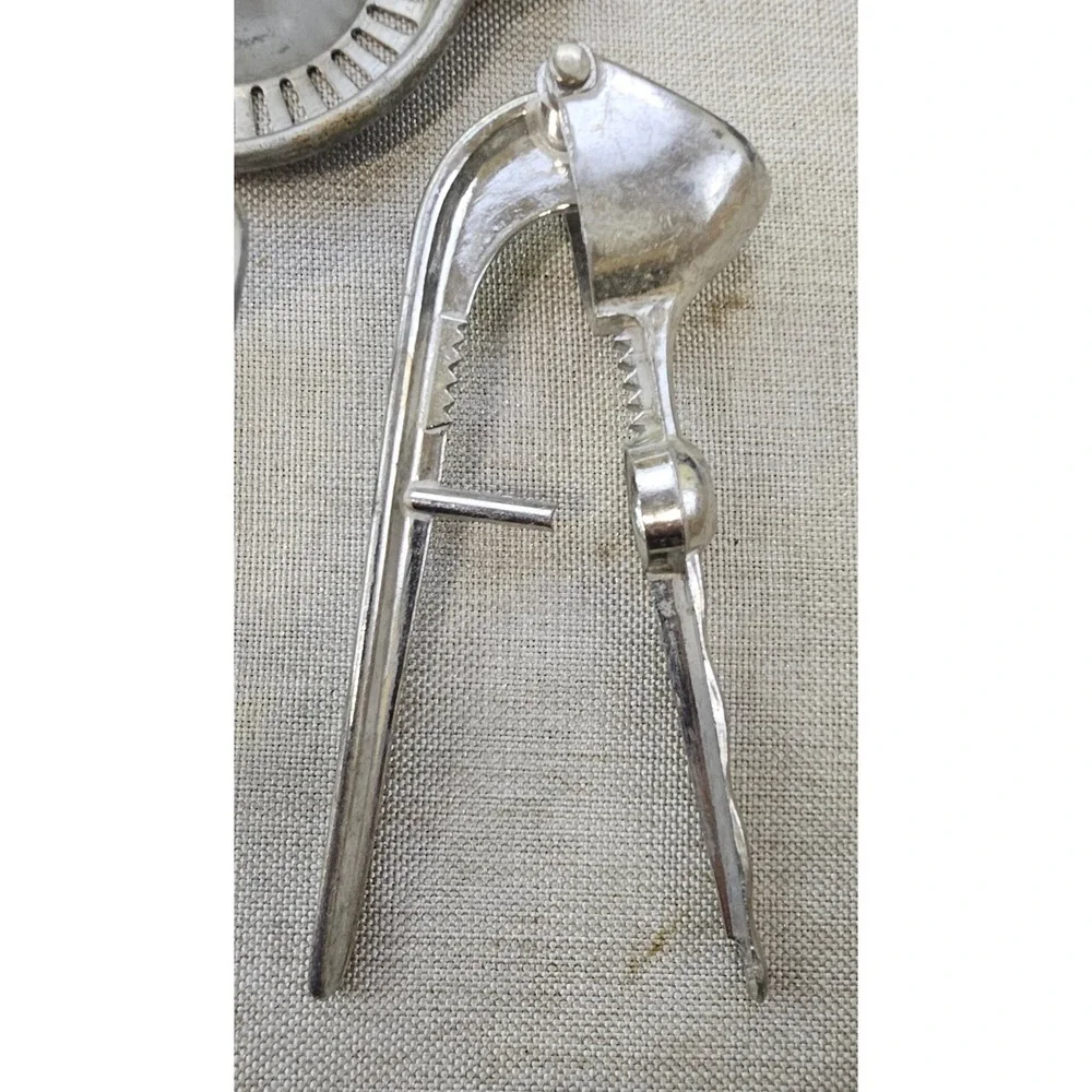 Vintage Aluminum Kitchen Tool Lot 8pc Juicer Apple Slicer Nutcracker Whisk Retro
